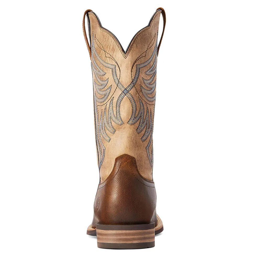 10042436 Ariat Men's Everlite Wide Square Toe Cowboy Boot - Whole Wheat/ Sand Dollar