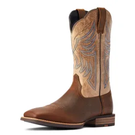 10042436 Ariat Men's Everlite Wide Square Toe Cowboy Boot - Whole Wheat/ Sand Dollar