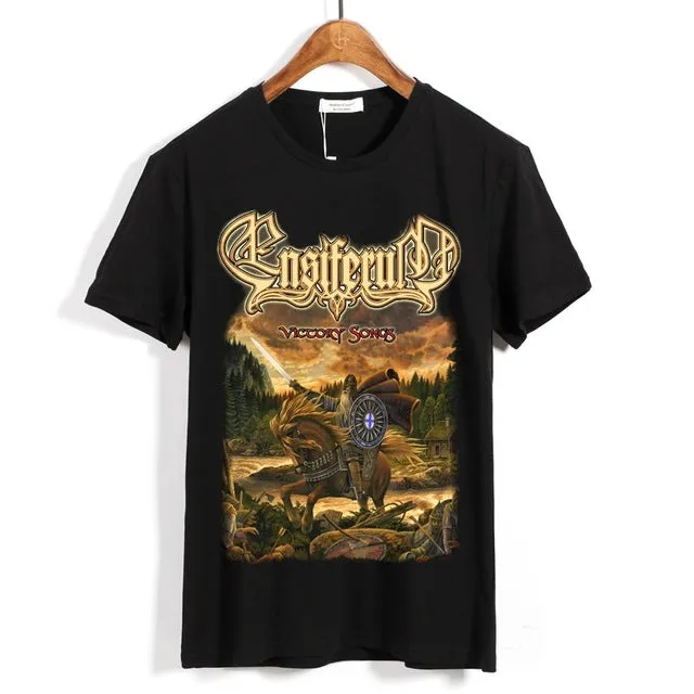 14 kinds Finland Ensiferum Rocker Skull knight Rock Brand clothing folk Viking metal camisetas Streetwear illustration tee