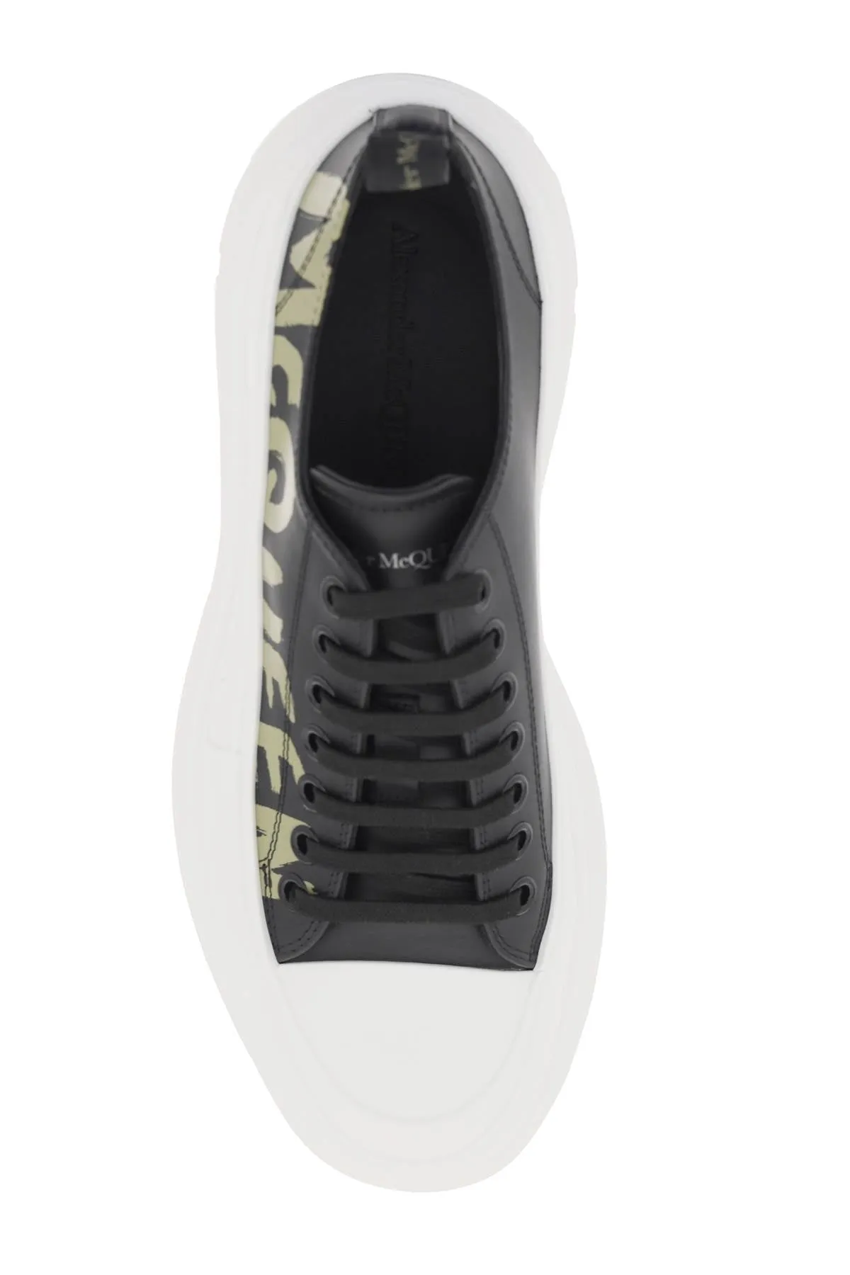 Alexander Mcqueen Tread Slick Sneakers With Graffiti Logo (Size - 40)