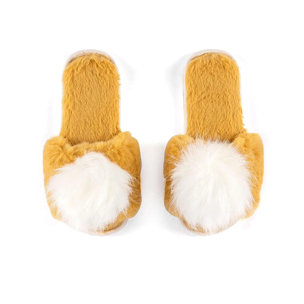 Amor Plush Holiday Slippers | Yellow