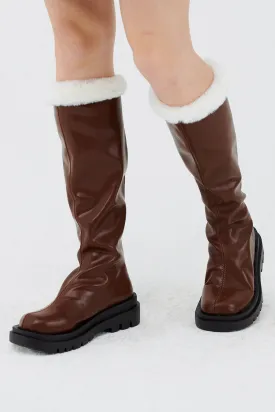 Andrea Faux Fur Trim High Boots