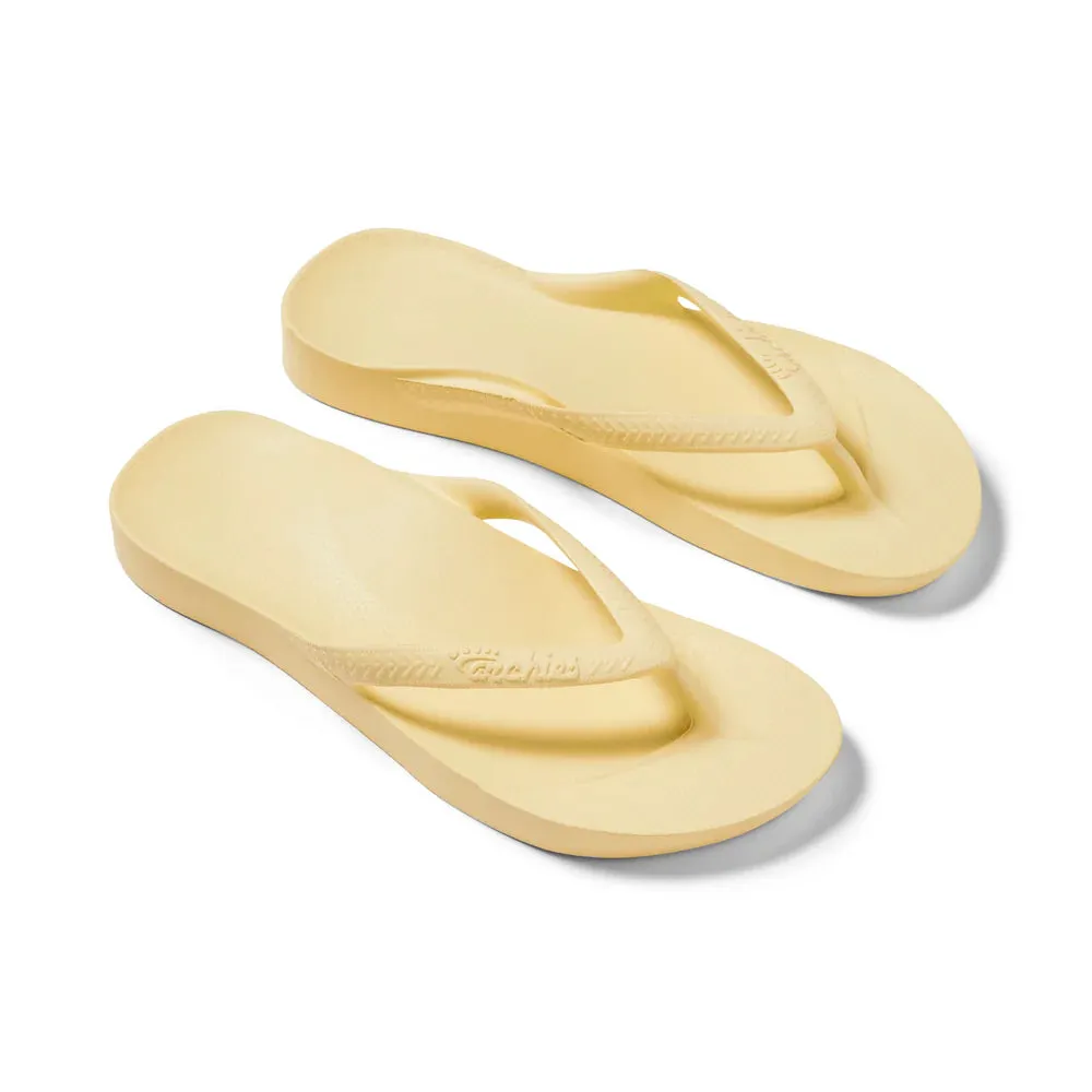 Archies Arch Support Flip Flops in Lemon