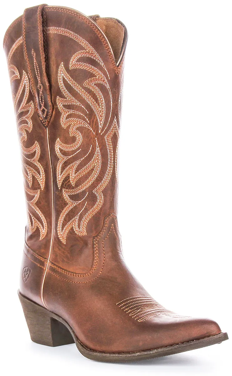 Ariat Heritage J Toe Cowboy Boot In Brown For Women