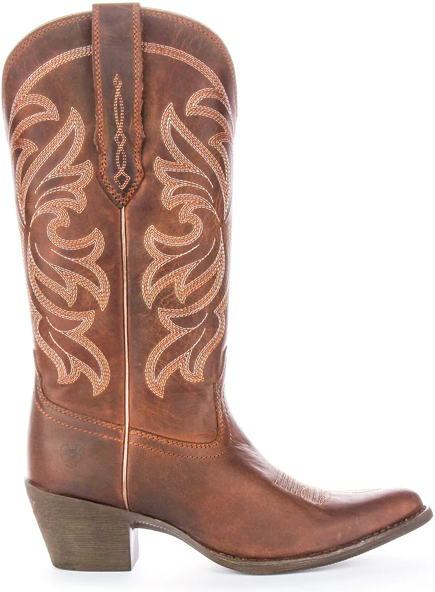 Ariat Heritage J Toe Cowboy Boot In Brown For Women