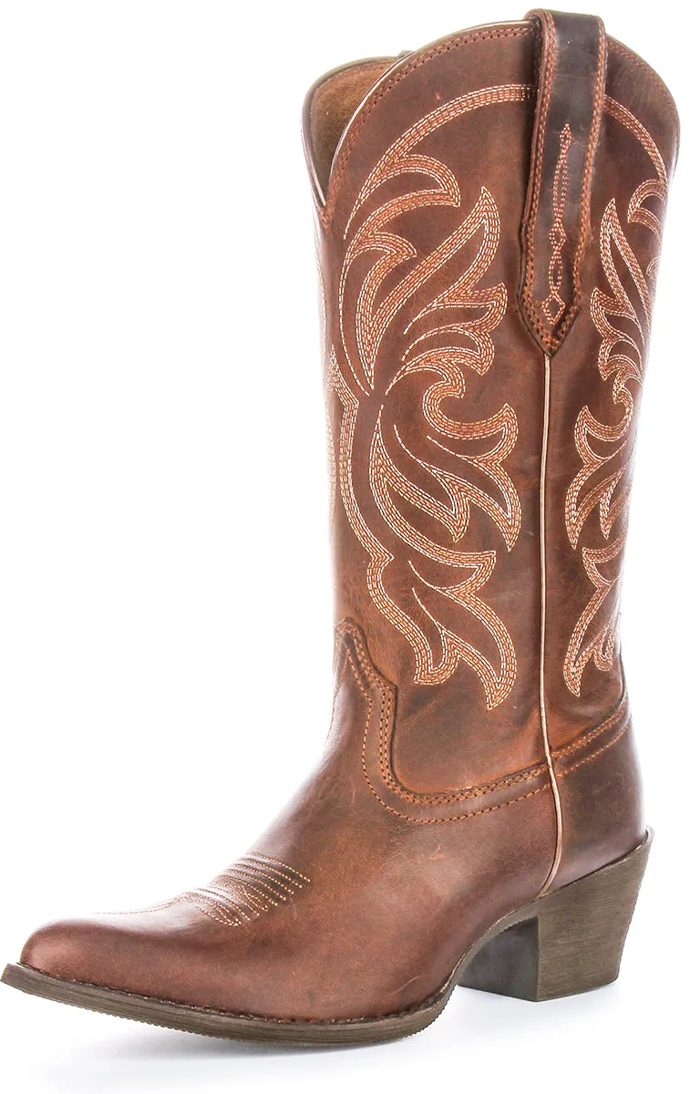 Ariat Heritage J Toe Cowboy Boot In Brown For Women