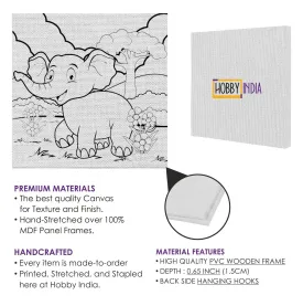 Baby Elephant Animal DIY Canvas Base for Painting