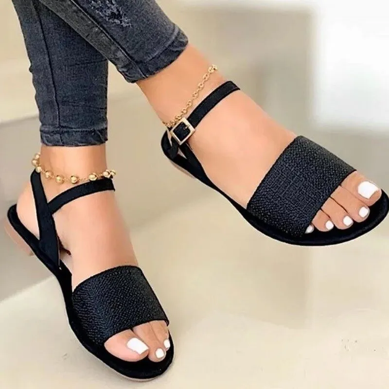 BerriesJam - Ankle Strap Casual Roman Cozy Sandals