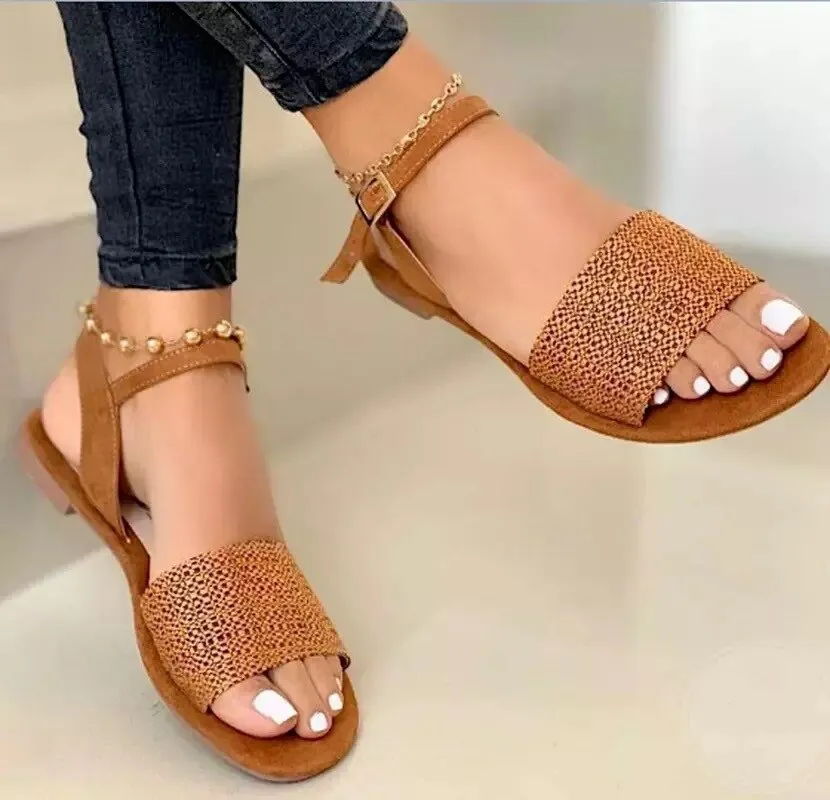 BerriesJam - Ankle Strap Casual Roman Cozy Sandals