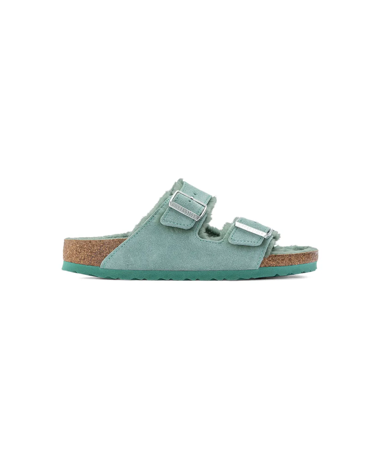 Birkenstock Arizona Suede Leather Shearling Beryl Sandals