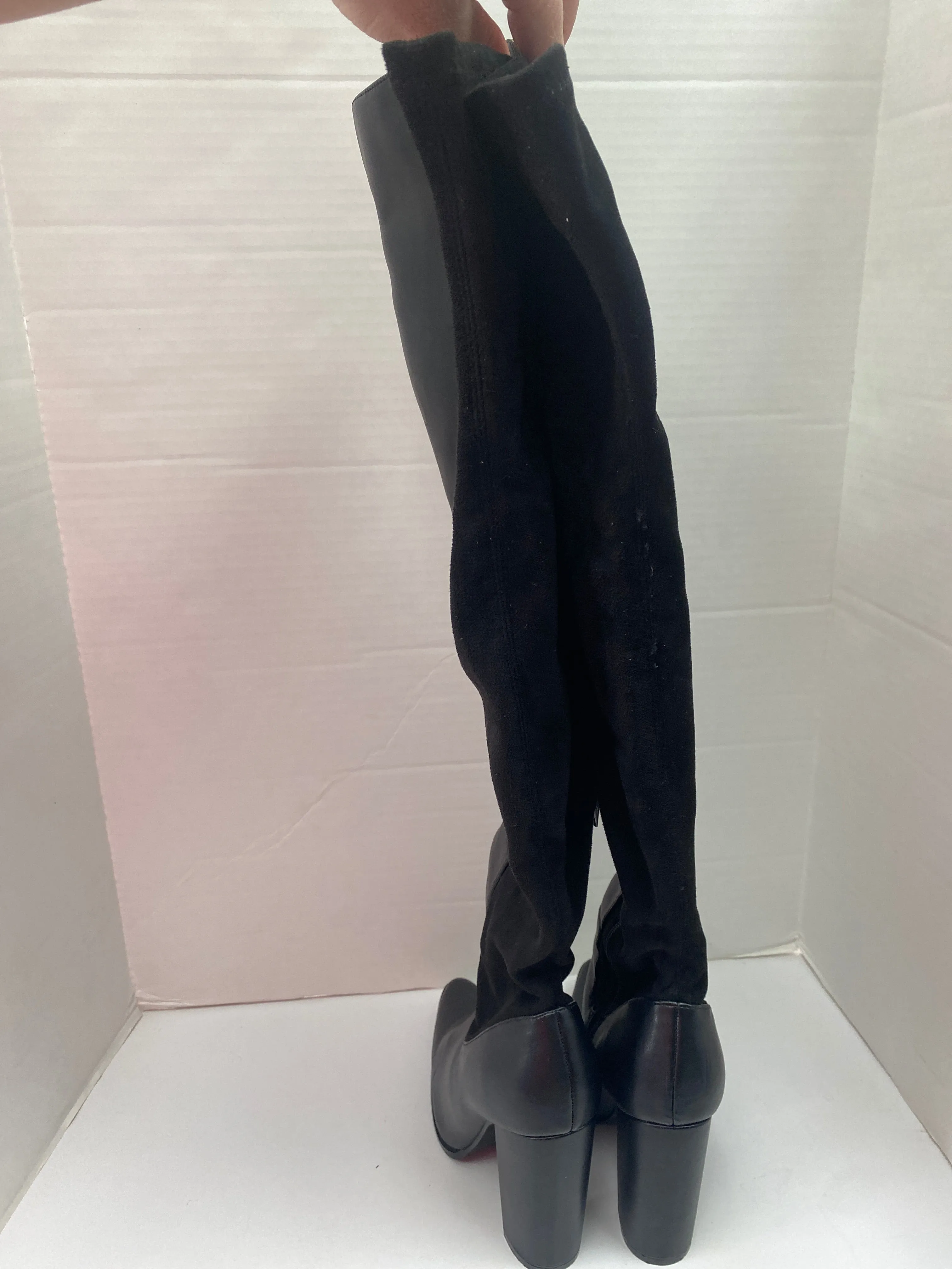 Black Boots Over-the-knee Heels Nine West, Size 10.5