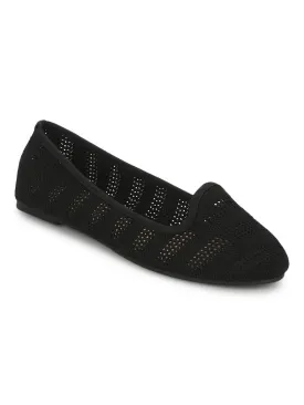 Black Knitted Belly Flats