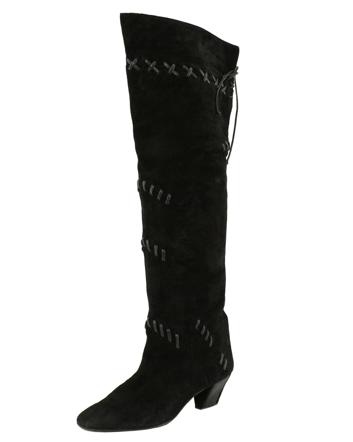 Black Suede Knee Boots