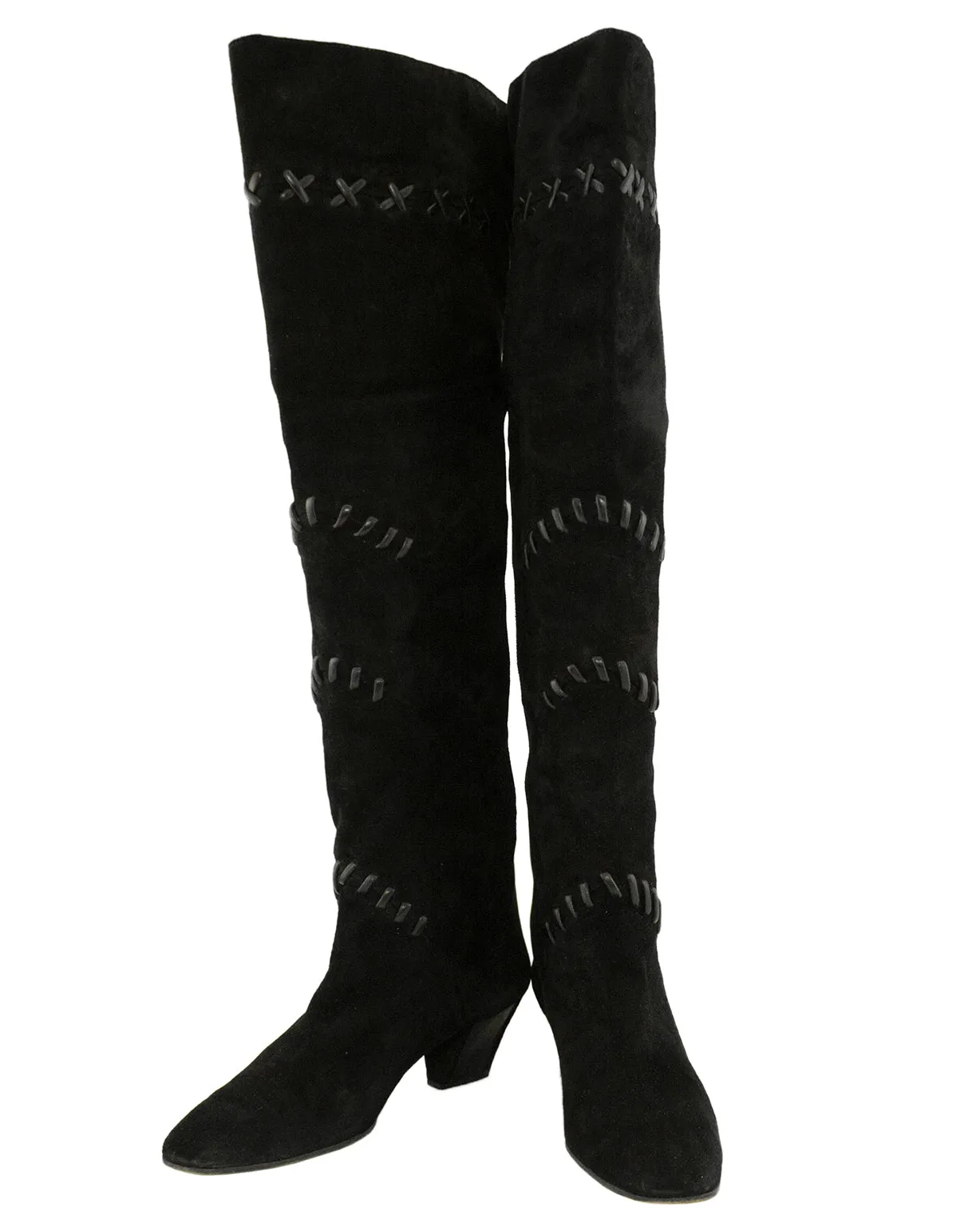 Black Suede Knee Boots