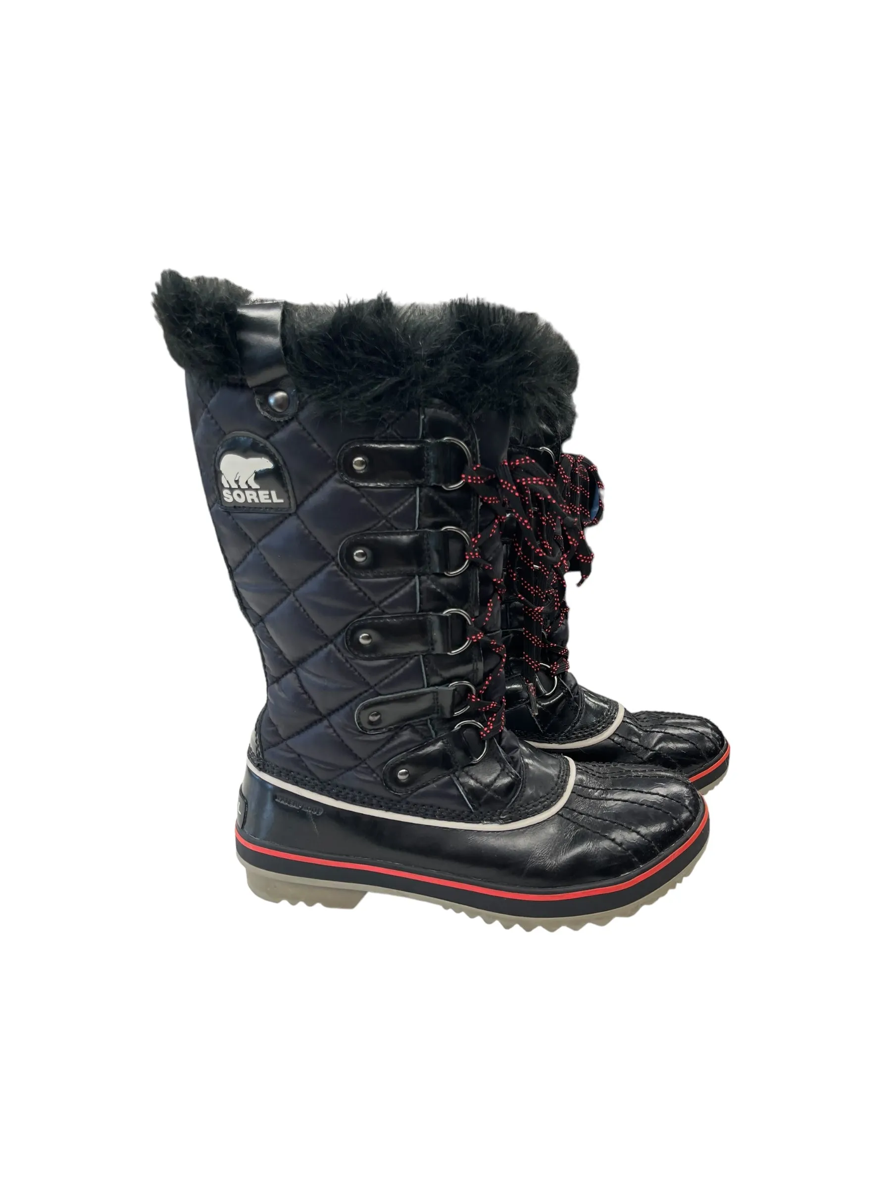 Boots Snow By Sorel In Black & Red, Size: 9