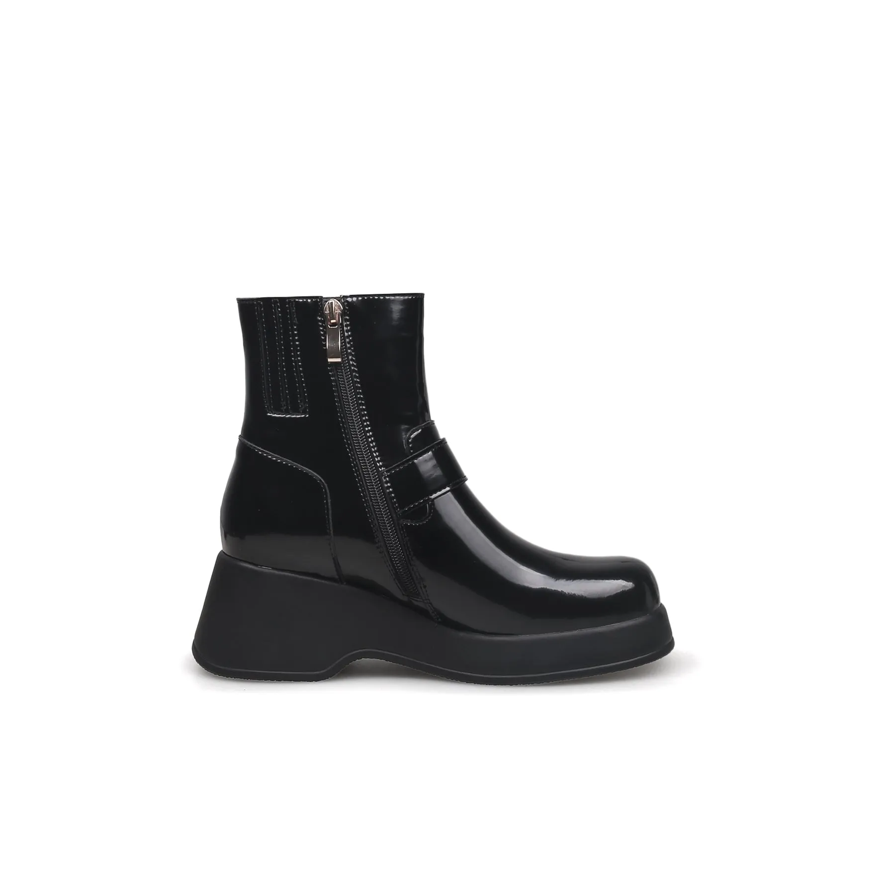 Buckled Mid-Calf Wellie Boots