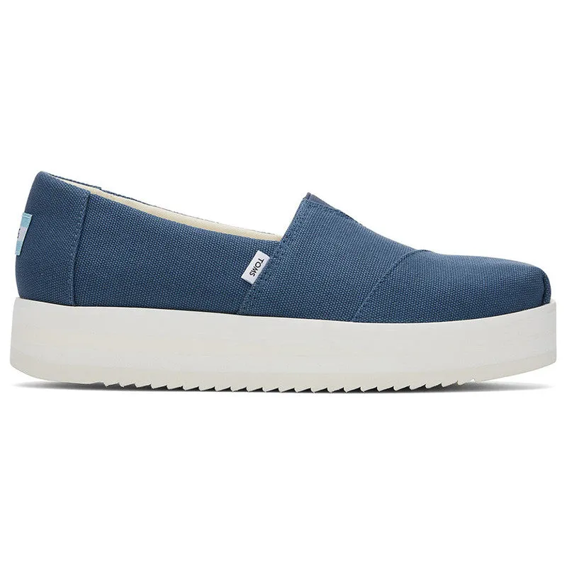 Canvas Platform Blue Shoes