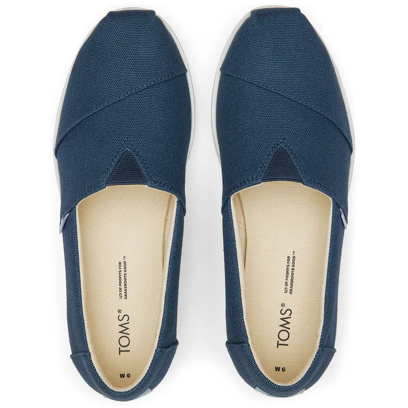 Canvas Platform Blue Shoes