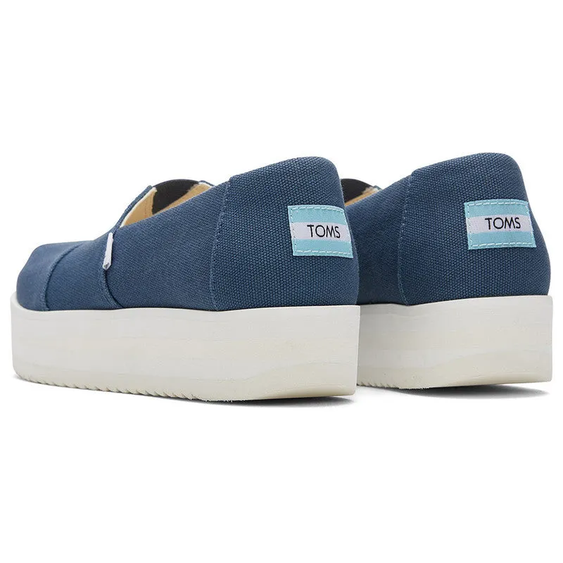 Canvas Platform Blue Shoes