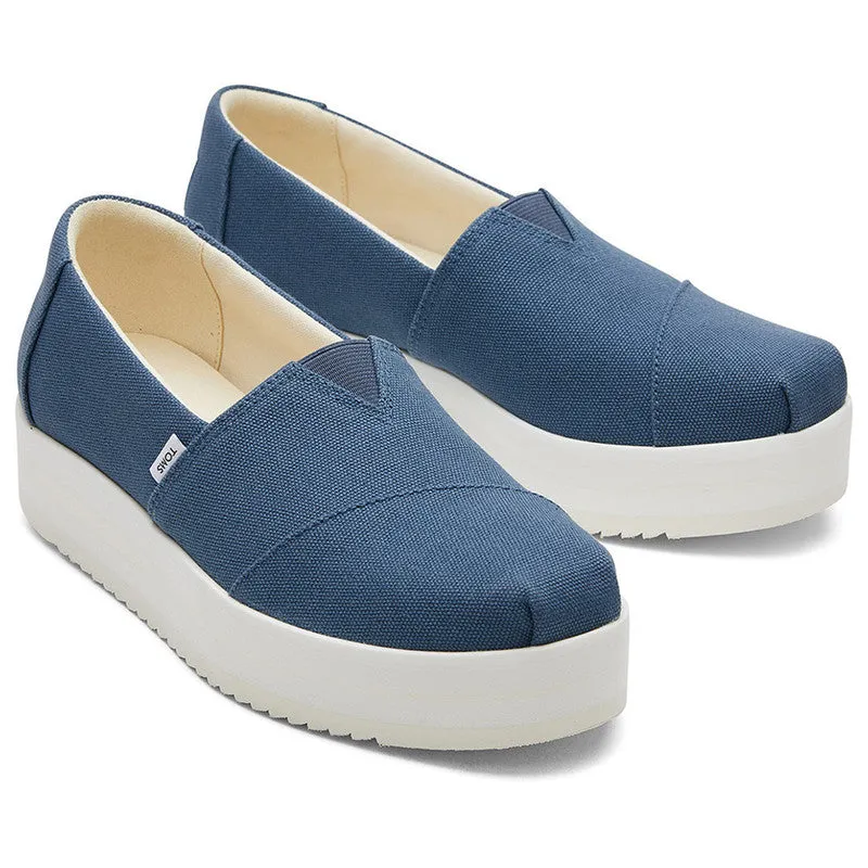 Canvas Platform Blue Shoes