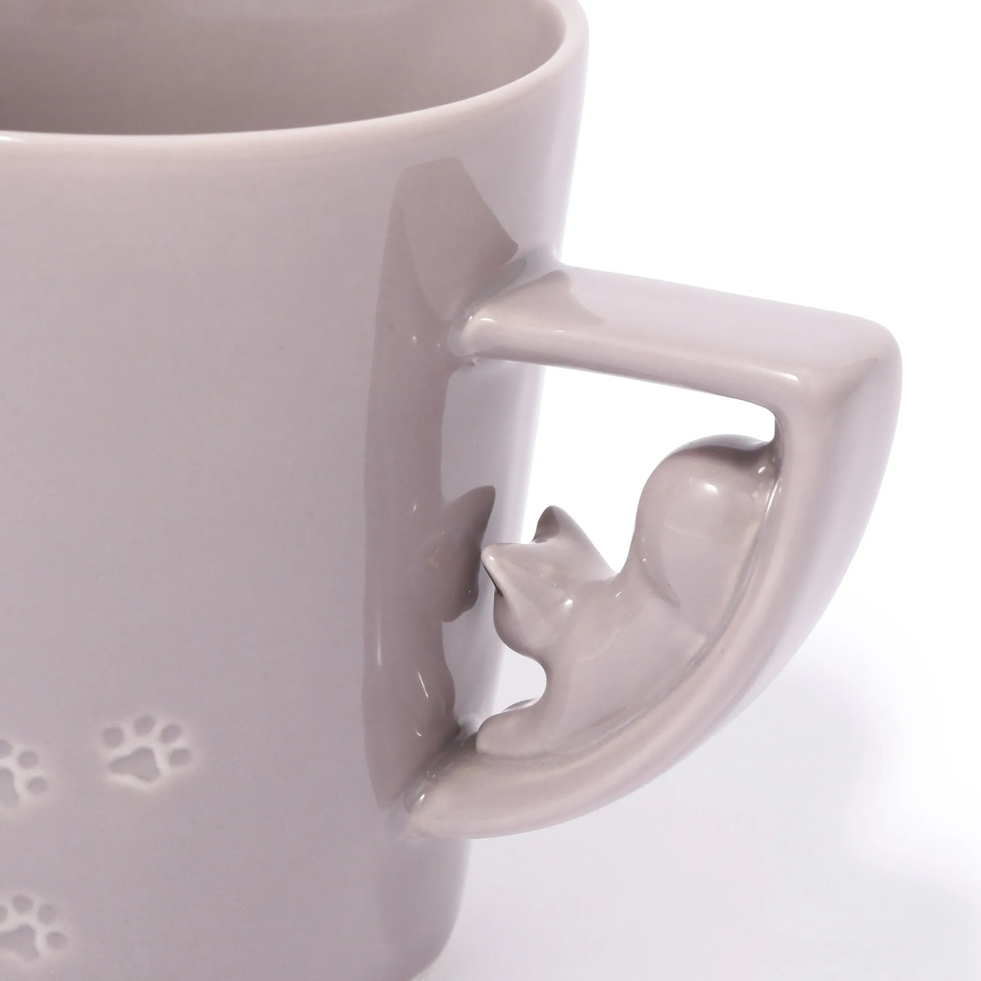 Cat Figure Mug Gray