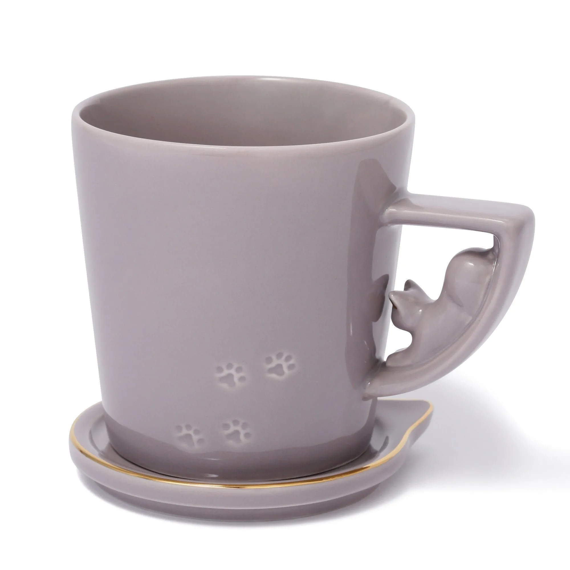 Cat Figure Mug Gray