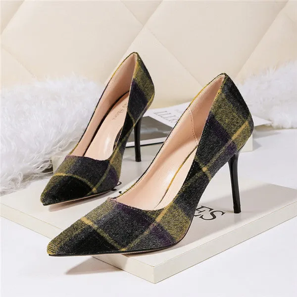 Charming Laticised Closed Toe High Heels Evening Shoes PS008