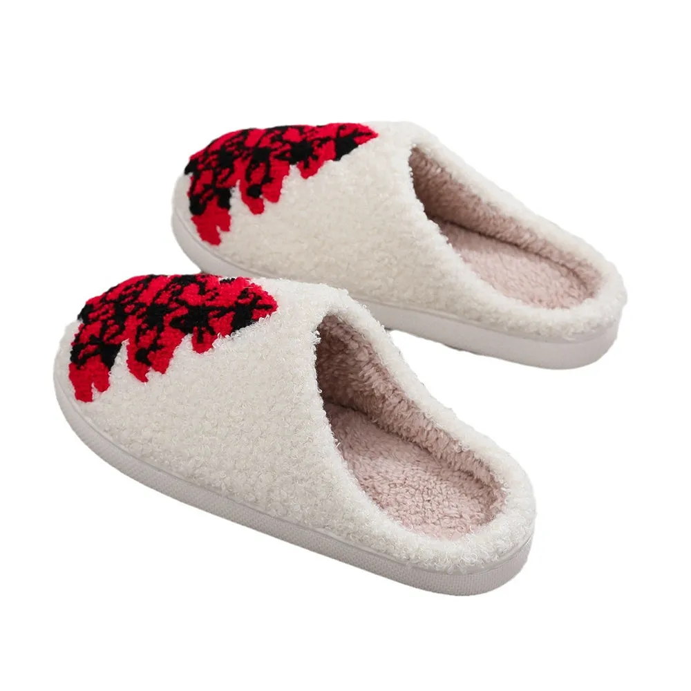 Christmas Slippers Red Christmas Tree Shoes Home Cotton Slippers