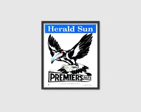 COLLINGWOOD MAGPIES OFFICIAL HERALD SUN 2023 FRAMED POSTER