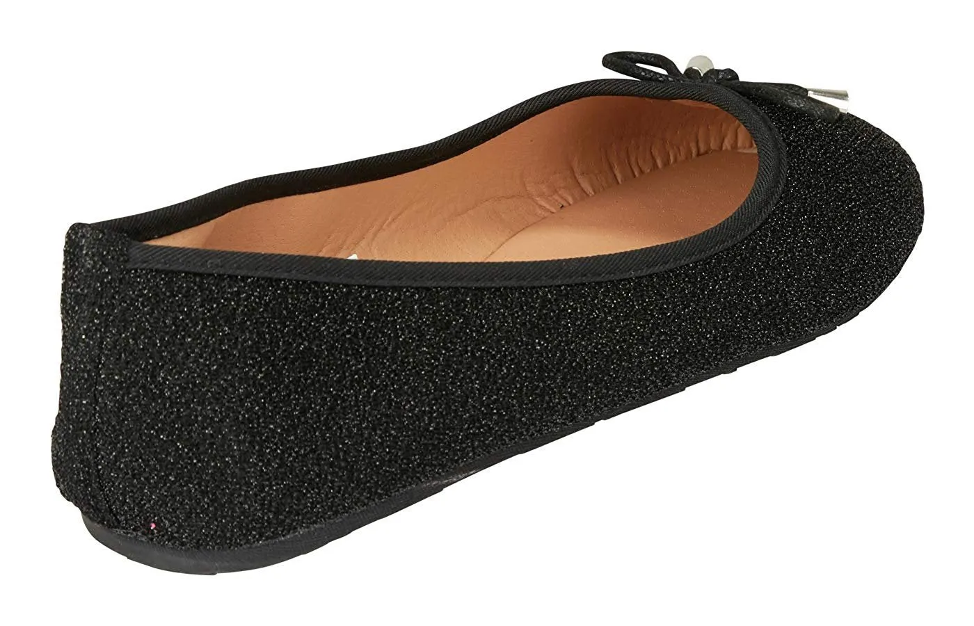 dELiAs Girls Ballet Flats with Bow and Trimming Glitter Mesh Mary Jane Sandals