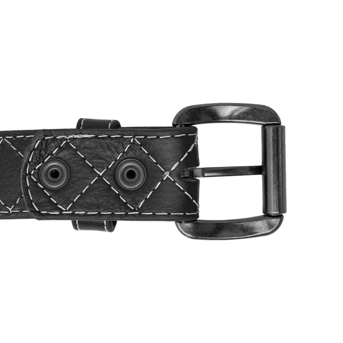 Diamond Quilted Leather Belt