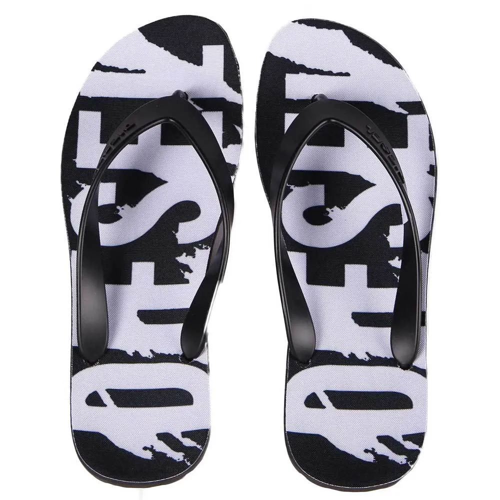 Diesel Splish Flip Flops Sandals - Black / White