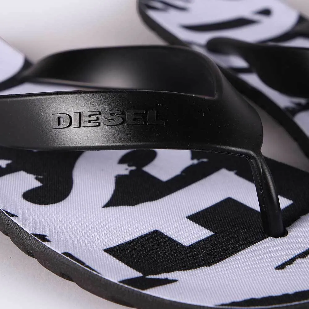 Diesel Splish Flip Flops Sandals - Black / White