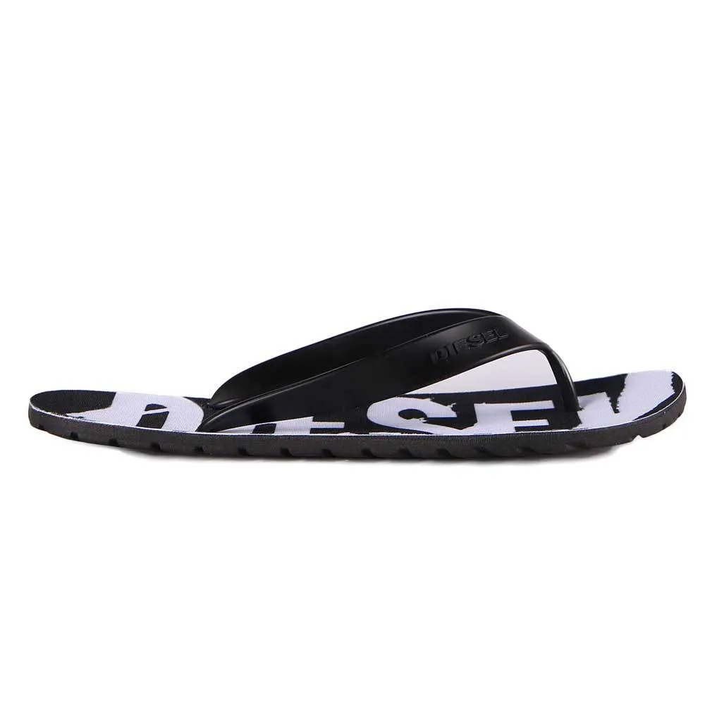 Diesel Splish Flip Flops Sandals - Black / White