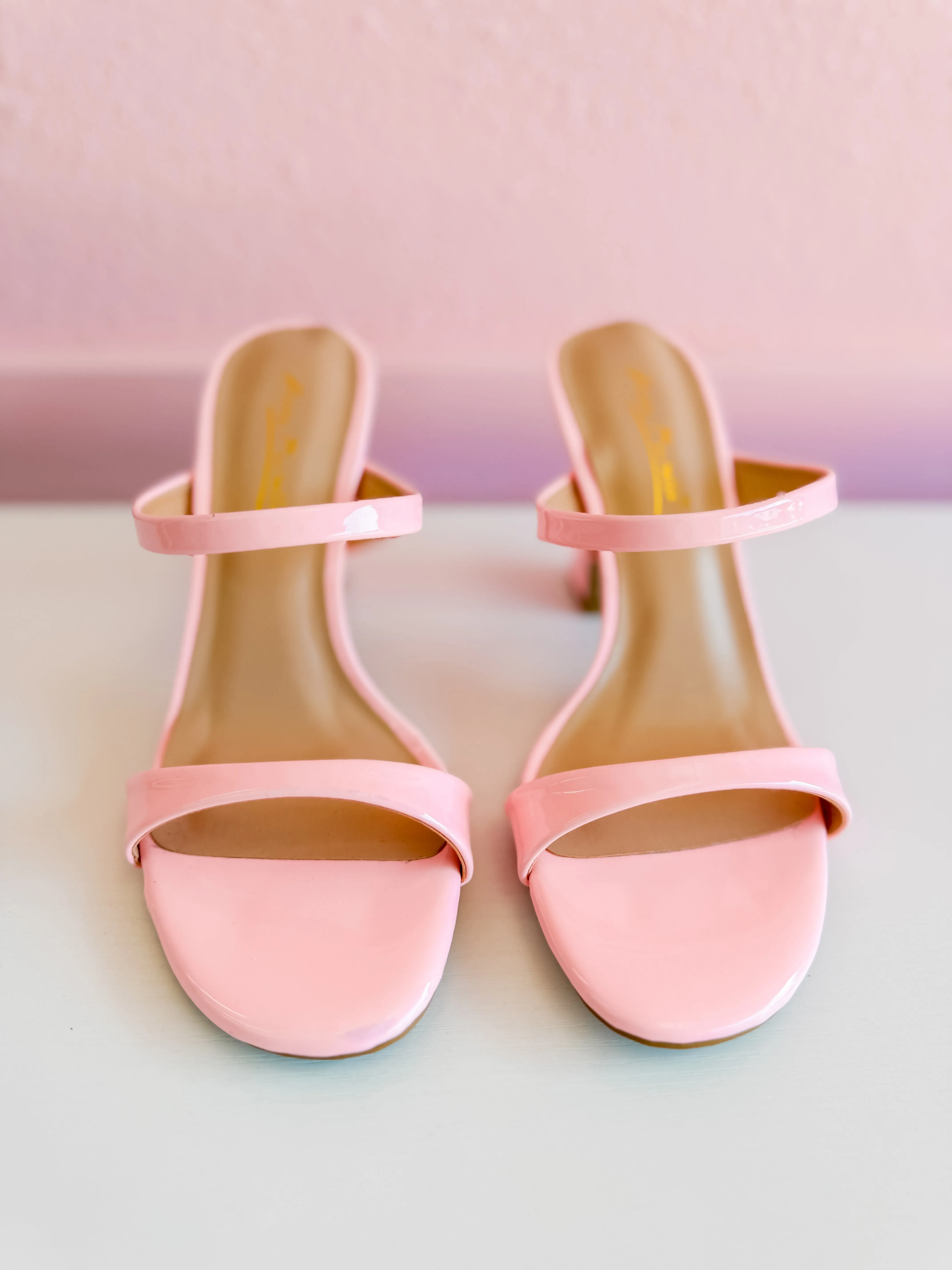 Double Strand Bubble Gum Patent Heels