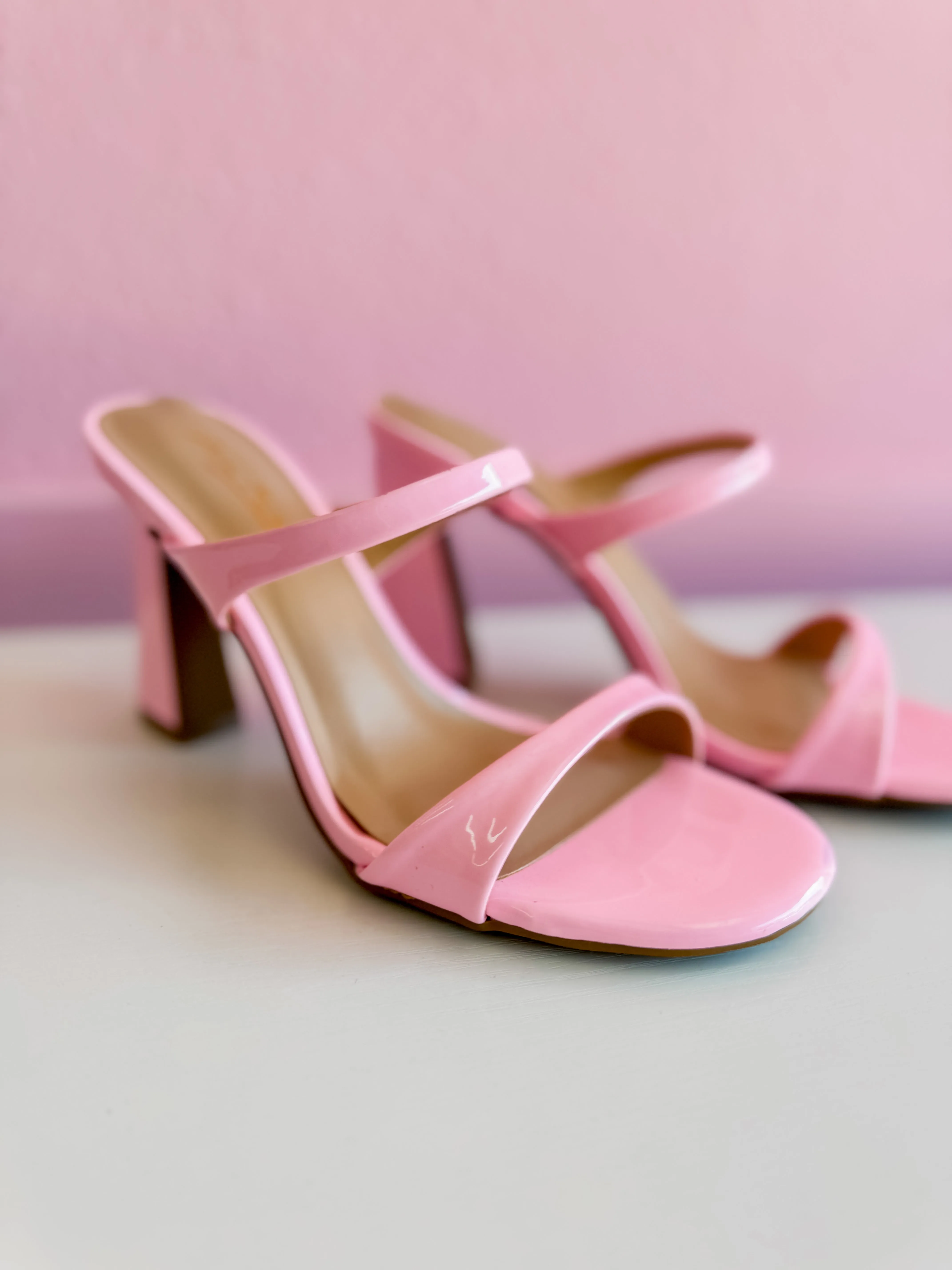 Double Strand Bubble Gum Patent Heels