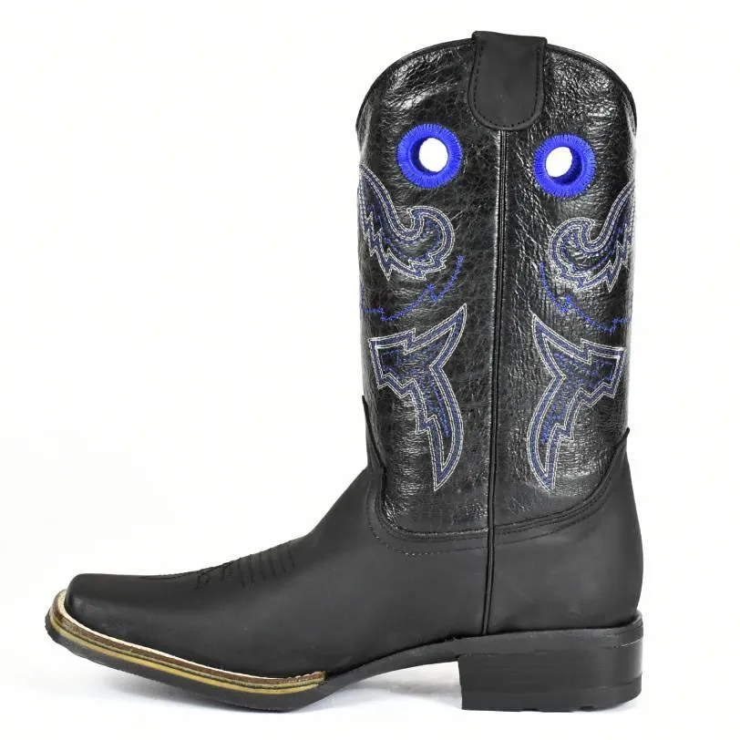 El Norteno Family Black Leather Rodeo Cowboy Boot-226