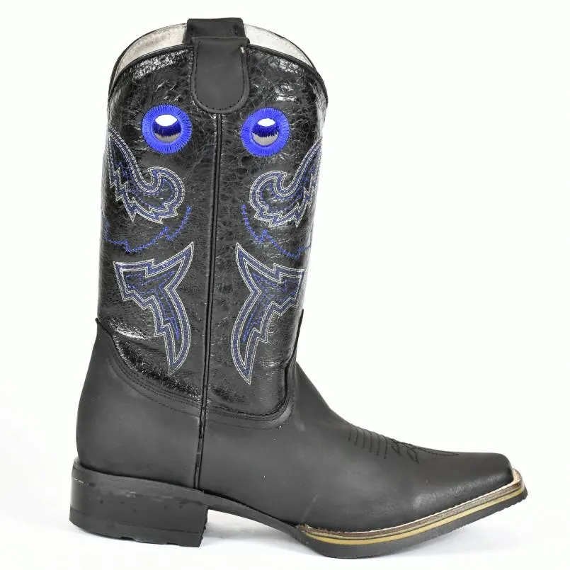 El Norteno Family Black Leather Rodeo Cowboy Boot-226