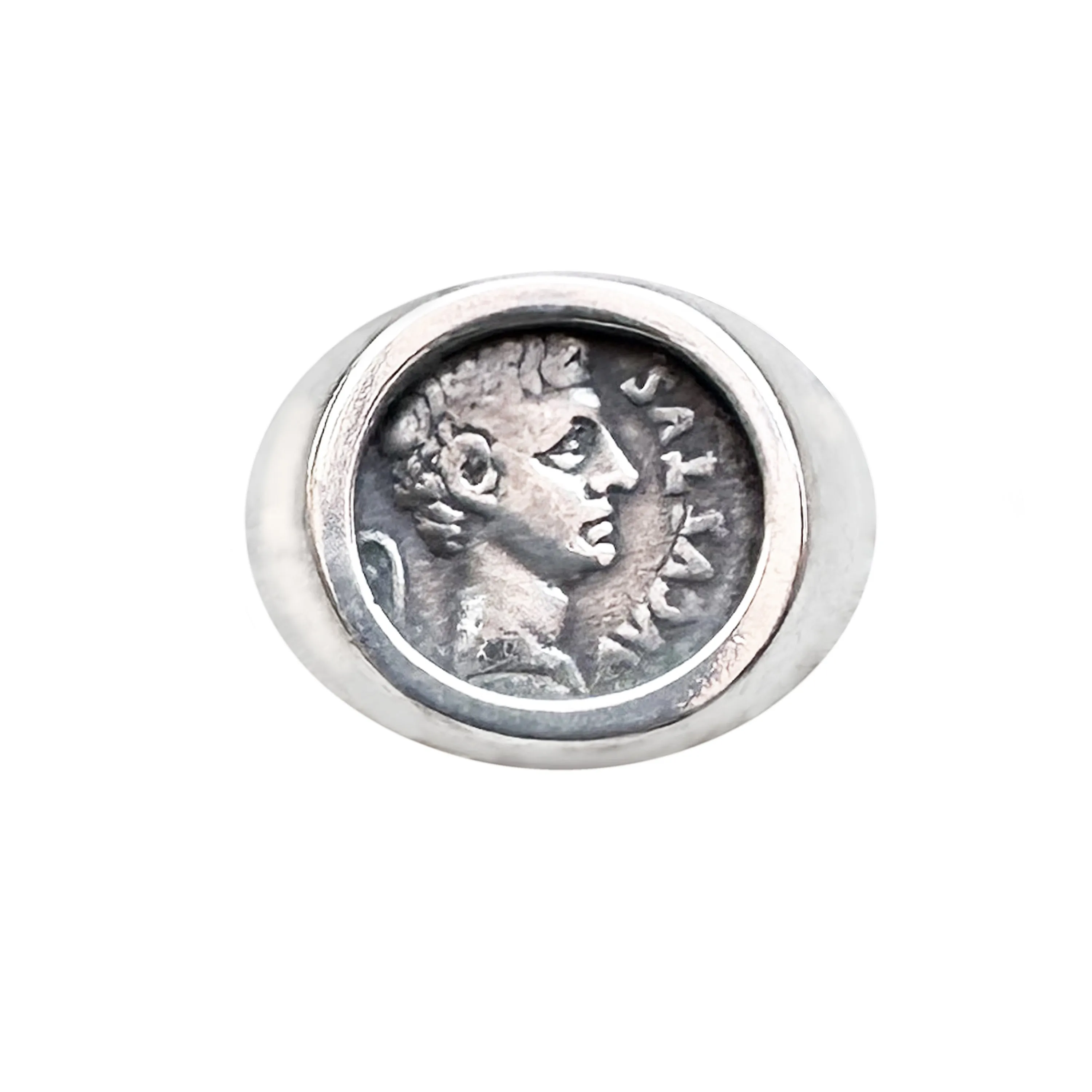 EMPEROR AUGUSTUS Genuine Ancient Roman coin 27 BC-14 AD Ring