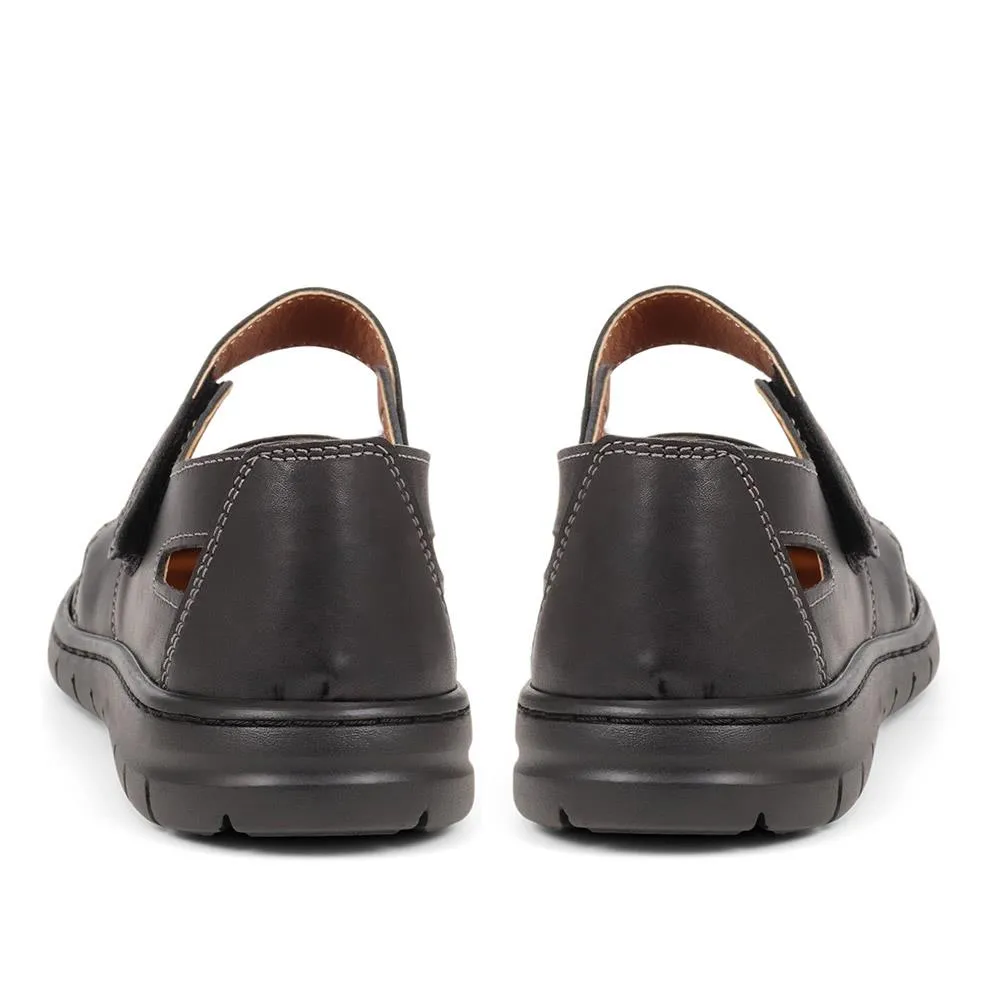 Extra Wide Fit Leather Sandals - KAMILAH / 324 045