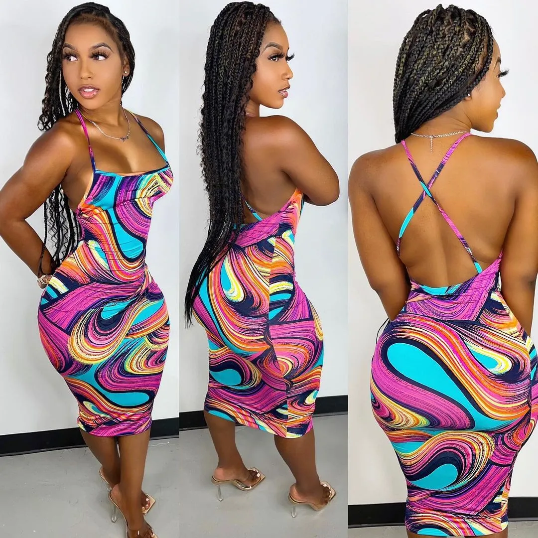 Fashion printed sexy dress AY1903