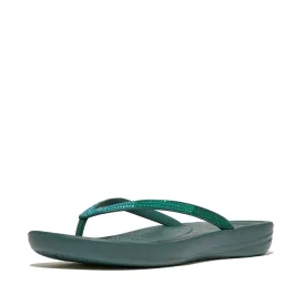 FitFlop Iqushion Sparkle Ombre Flip Flops Sandals - Deep Teal/Mint Blue