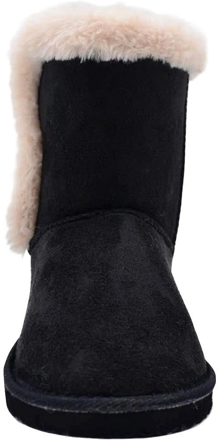 Gold Toe Womens 7 Inch� Short Mid Calf Microsuede Winter Boots with Faux Fur Trim