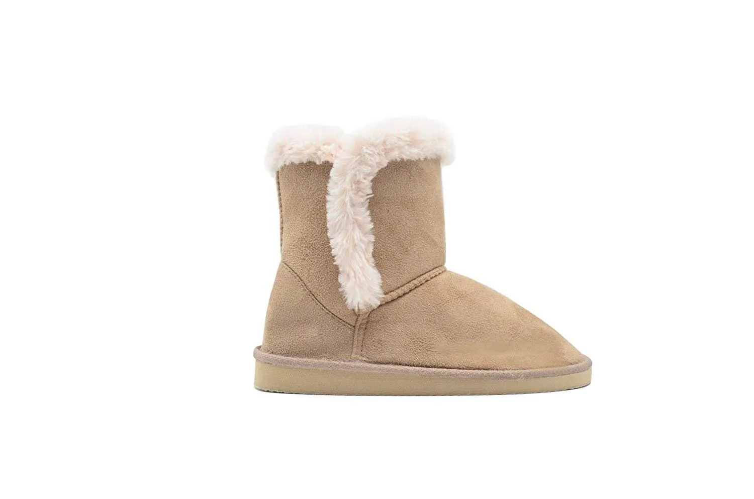 Gold Toe Womens 7 Inch� Short Mid Calf Microsuede Winter Boots with Faux Fur Trim