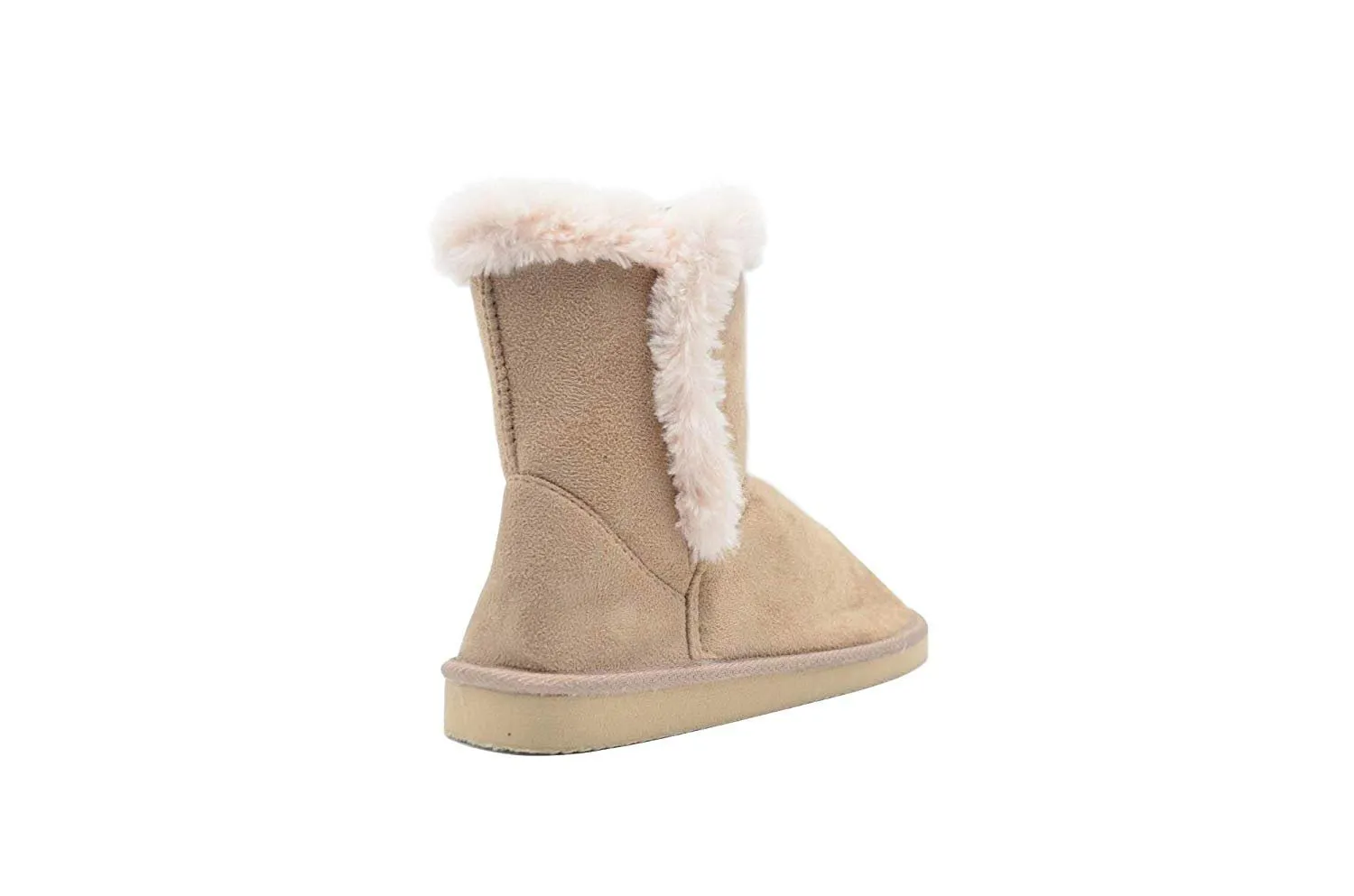 Gold Toe Womens 7 Inch� Short Mid Calf Microsuede Winter Boots with Faux Fur Trim