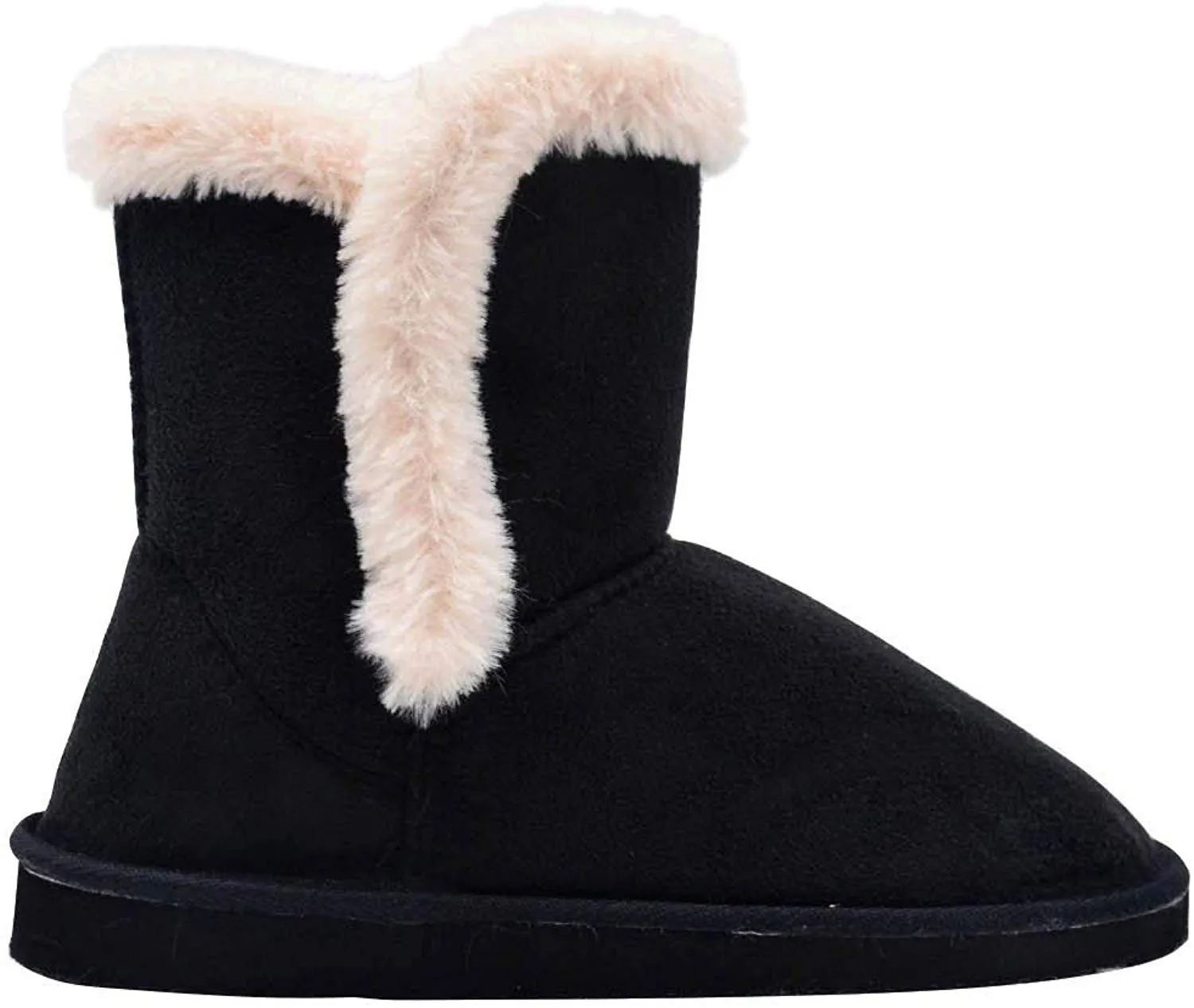 Gold Toe Womens 7 Inch� Short Mid Calf Microsuede Winter Boots with Faux Fur Trim