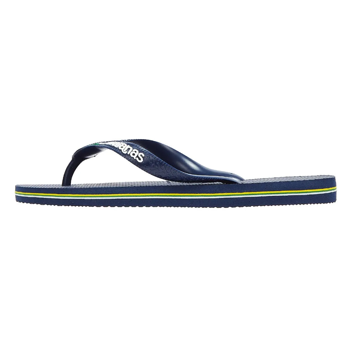 Havaianas Brasil Logo Navy Blue Rubber Flip Flops