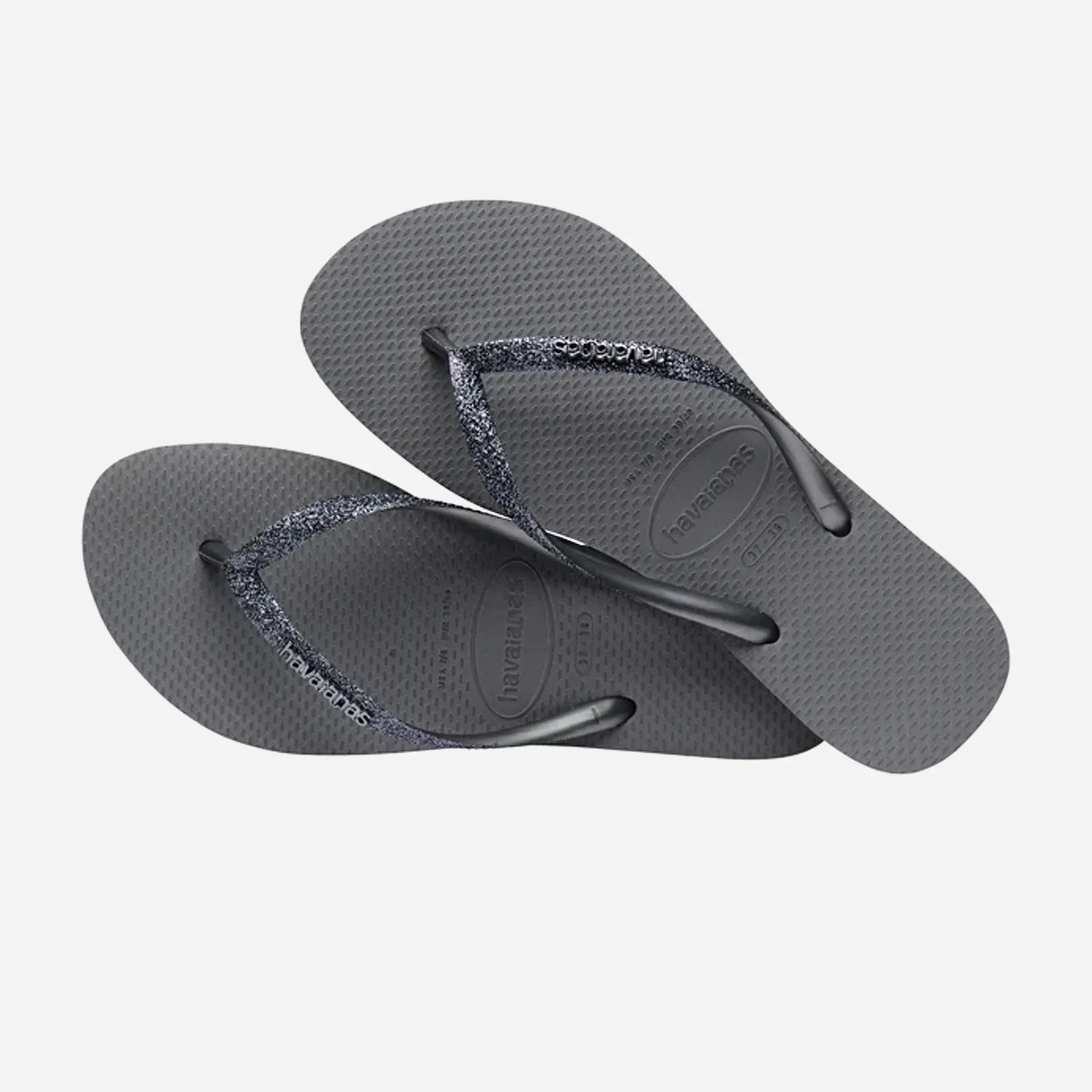 Havaianas Slim Glitter II Flip Flops - Grey/Graphite