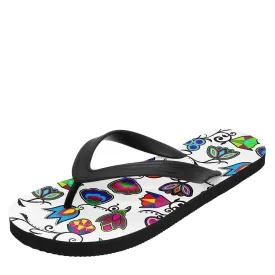 Indigenous Paisley White Flip Flops