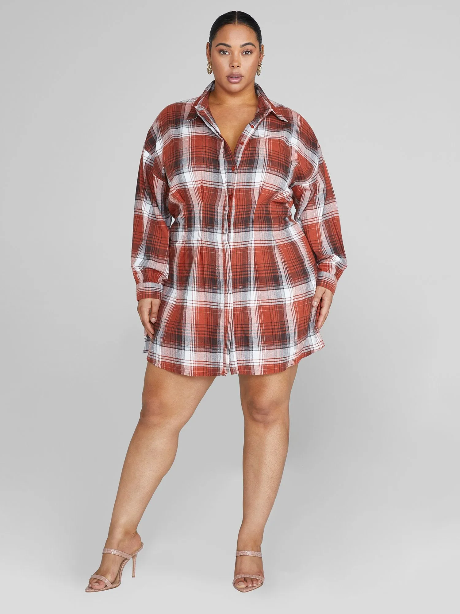 Jasmine Plaid Shirt Dress